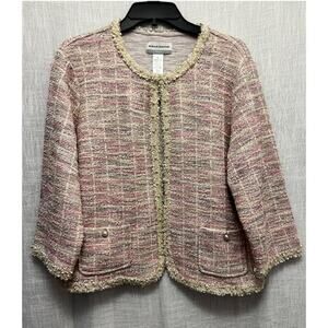 Alfred Dunner Tweed Blazer Size Petite L Classic Romantic Feminine